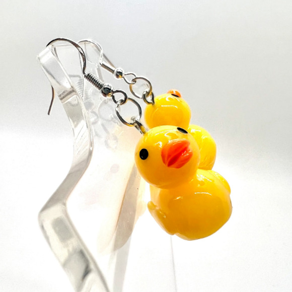 Rubber Duck Earrings - Farm Earrings - Duck Duck Jeep - Zoo Earrings - Picture 3 of 10